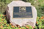 A monument marking the location of the first kiss between Barack Obama and Michelle Obama, located on the corner of 53rd Street and Dorchester Avenue.