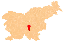 Location of the Municipality of Ivančna Gorica in Slovenia