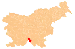 Location of the Municipality of Loški Potok in Slovenia