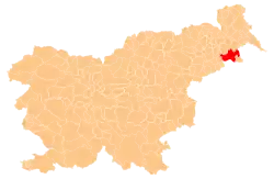 The location of the Municipality of Ormož