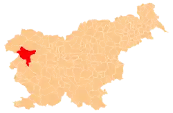 The location of the Municipality of Tolmin