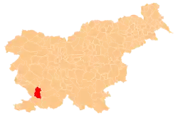 Location of the Municipality of Divača in Slovenia