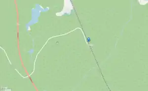 Map showing the location of the flag stop, along the Canadian Pacific line. Located off Highway 17.