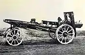 An mle 1915/1916 carriage being transported.