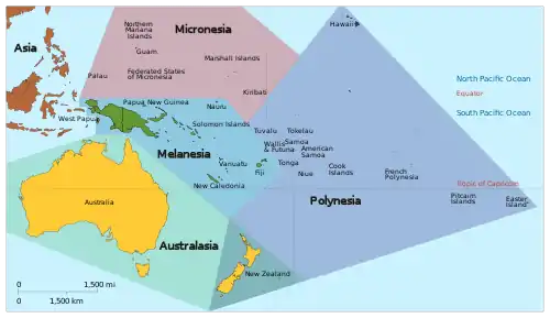 UN geoscheme for Oceania   Australia and New Zealand   Melanesia   Micronesia   Polynesia