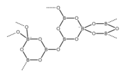 The structure of the repeating unit of the octaborate ion in the alpha form of disodium octaborate