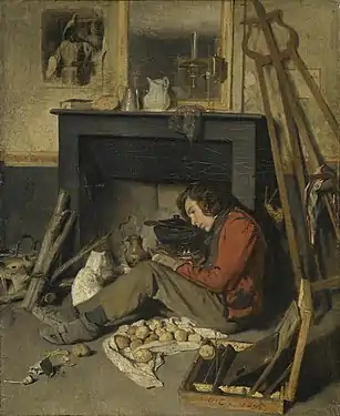 The artist's studio, 1845, Louvre