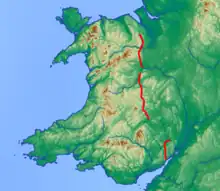 Image 8Offa's Dyke (Clawdd Offa) Map. (from History of Wales)