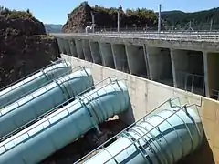 The penstocks seen from the west