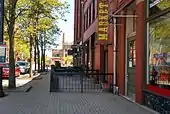 Looking northeast on Market Street towards West 25th Street with The West Side Market in the background