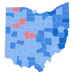 Map of election results by county