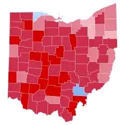 Map of election results by county