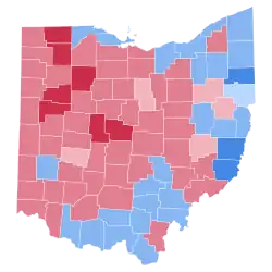 Map of election results by county