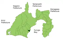 Location of Ōigawa in Shizuoka Prefecture