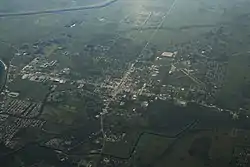 Aerial view of the town in 2013