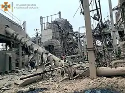 The Okhtyrka Heat and Power Plant after Russian shelling