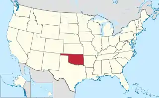 Image 15Map of the United States with Oklahoma highlighted (from List of municipalities in Oklahoma)