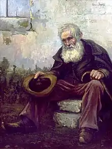 The Old Beggar (Bordeaux, France), 1916, shown at Le Salon franco-belge in 1917, where Dewis's work was first seen by Georges Petit