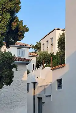 Old Carpet Factory mansion, Hydra, Greece. Originally built for the prominent Tsamados family in the 18th century.