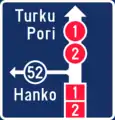 Advance direction sign (1957–1960s)