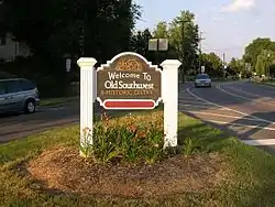 Gateway signage along Elm Avenue