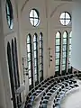 Internal view looking down inside the church.