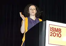 Olga Troyanskaya speaking at ISMB 2010