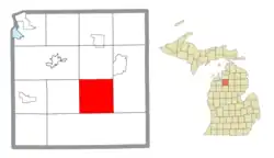 Location within Kalkaska County