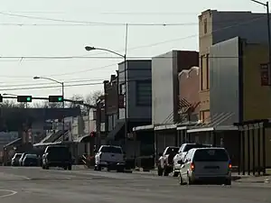 The south side of Olney's Main Street, Texas State Highway 114.