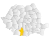 Map of Romania highlighting Olt County