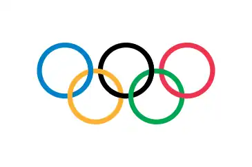 This flag of the Olympic Games that has been designed by Pierre de Coubertin reminds the viewer of the minimalism of Mondrian. According to Coubertin "This design is symbolic; it represents the five continents of the world, united by Olympism, while the six colours are those that appear on all the national flags of the world at the present time"