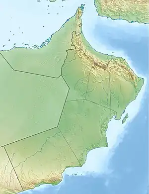 Map showing the location of Jabal Samhan Nature Reserve