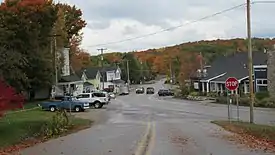 Looking northeast along M-22