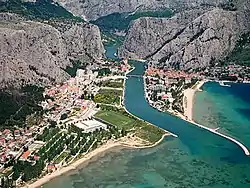 Aerial view of Omiš