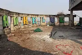 Graffiti at the top