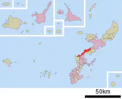 Location of Onna in Okinawa Prefecture