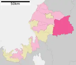 Location of Ōno in Fukui Prefecture