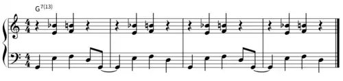 Music notation for Bolivia by Cedar Walton. The "A" section is played over a G7(13).