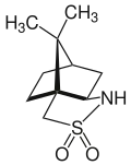 Camphorsultam is a sultam used as a chiral auxiliary in organic synthesis.