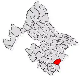 Location in Mehedinți County