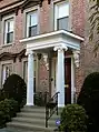 Greek Revival porch, 445 Orange St. (about 1855).