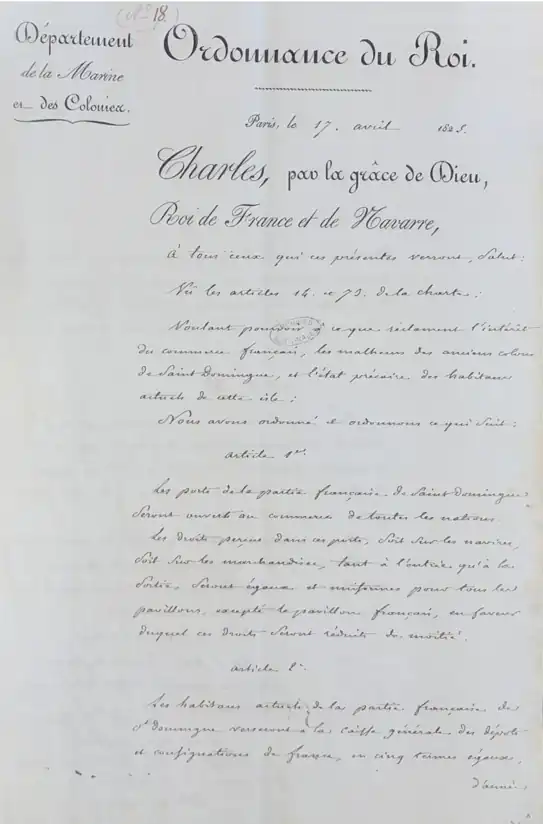 Image of the First Page of the Original Handwritten Ordinance.