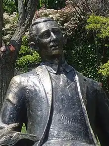 Statue of Orhan Veli in Aşiyan, Istanbul