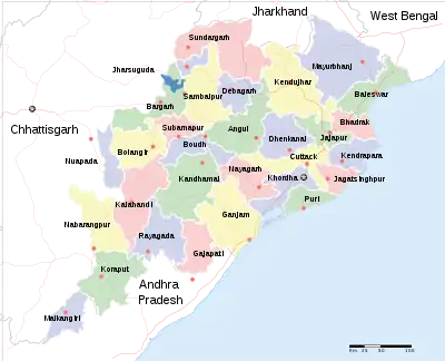 Map of Odisha