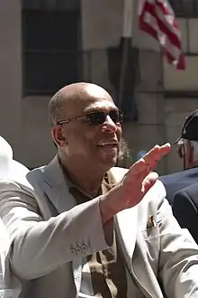 Orlando Cepeda waving to a crowd