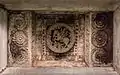 Ornated bay ceiling inside the temple