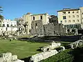 Temple precinct with small church of San Paolo Apostolo in background