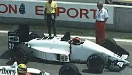 Oscar Larrauri at the 1988 Canadian Grand Prix