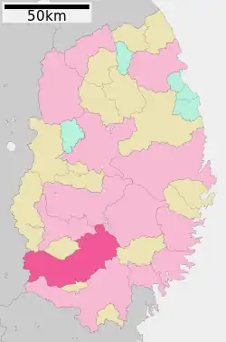 Location of Ōshū in Iwate Prefecture