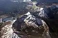 Northeast aspect of Ostler Peak viewed from airliner.